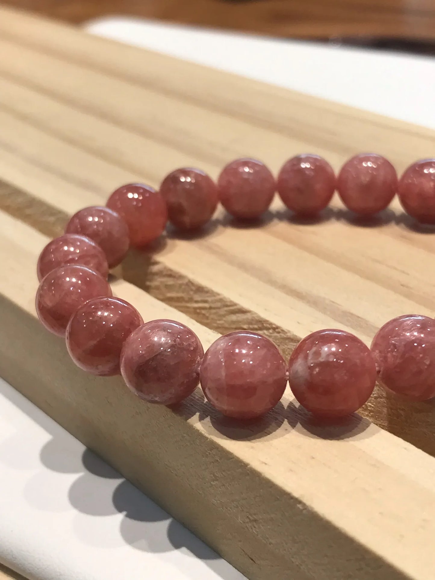 Argentina Rhodochrosite 8-9mm Bracelet A Grade 100% Natural Crystal Gemstone