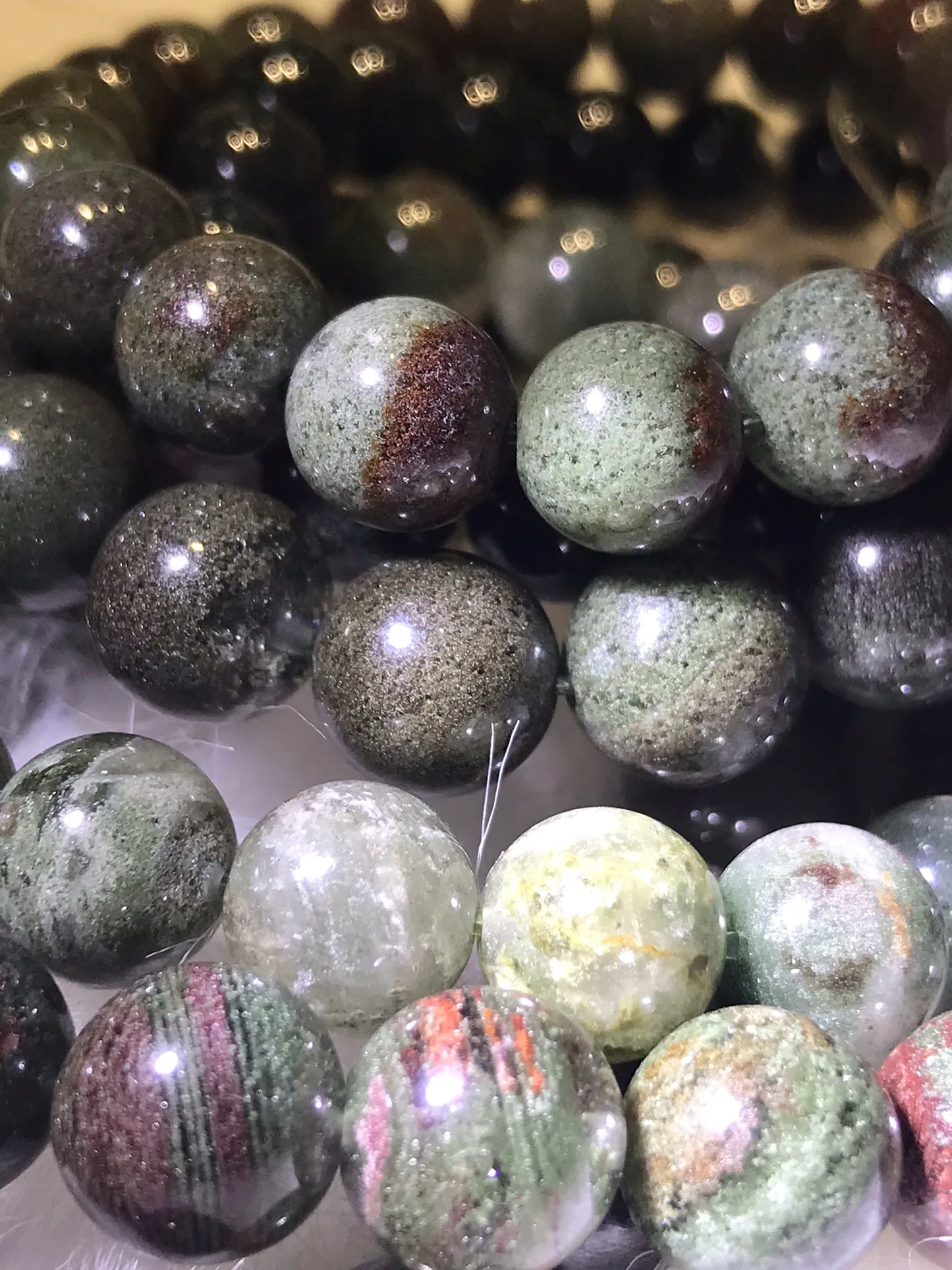 USA Green Phantom Quartz Bracelet A Grade 100% Natural Crystal Gemstone