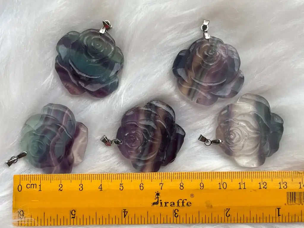 Argentina Fluorite Pendant A Grade 100% Natural Crystal Gemstone - JING WEN CRYSTAL