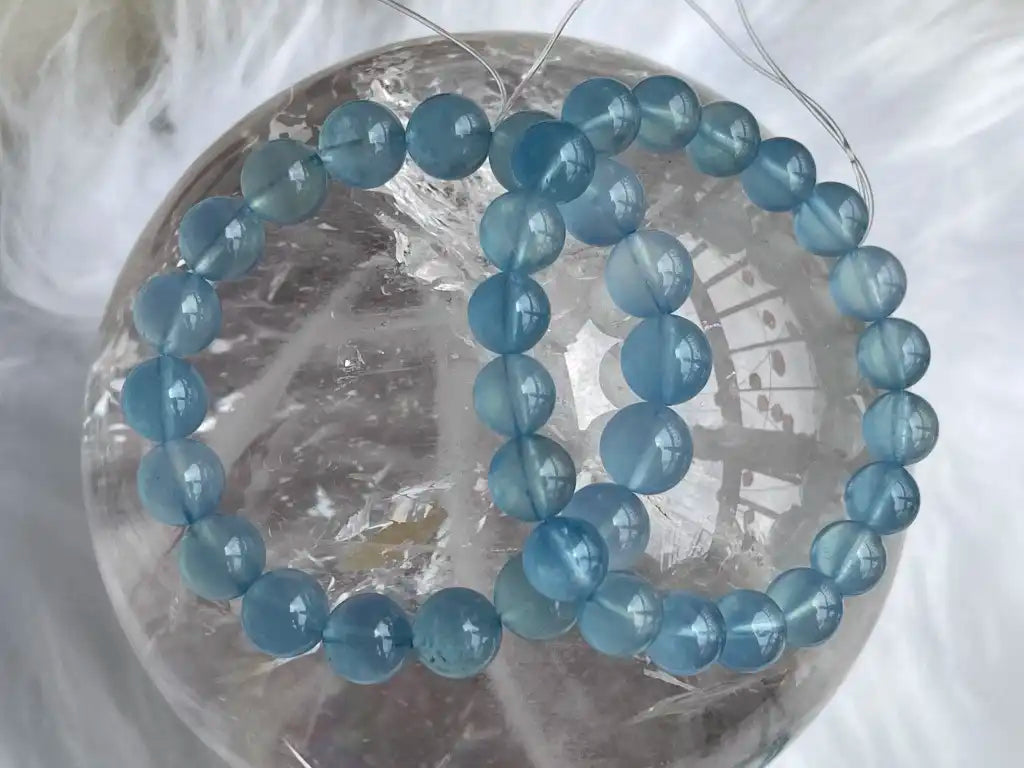 Brazil Aquamarine Bracelet A Grade 100% Natural Crystal Gemstone - JING WEN CRYSTAL