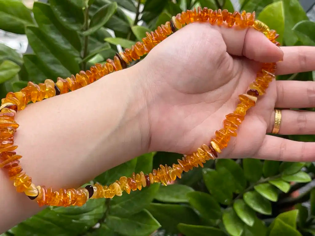 Russia Amber Necklace Grade 100% Natural Crystal Gemstone - JING WEN CRYSTAL