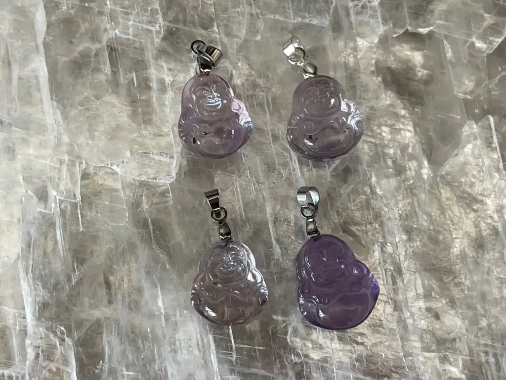 Bolivia Amethyst / Ametrine Buddha Carving Pendant A Grade 100% Natural Crystal Gemstone - JING WEN CRYSTAL