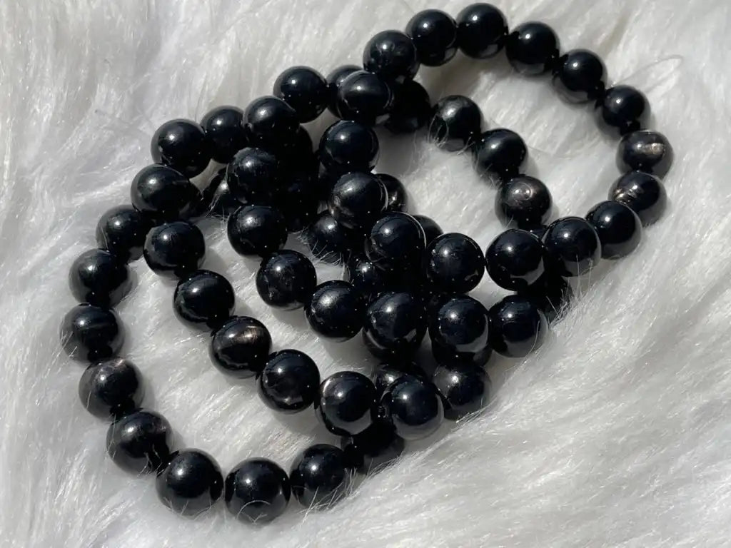 Australia Hypersthene Bracelet 11-12mm A Grade 100% Natural Crystal Gemstone - JING WEN CRYSTAL