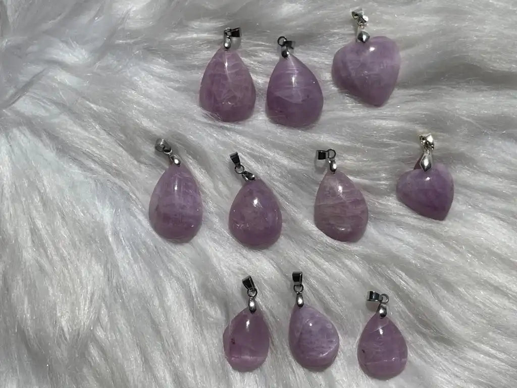Sweden Kunzite Pendant 100% Natural Crystal Gemstone - JING WEN CRYSTAL