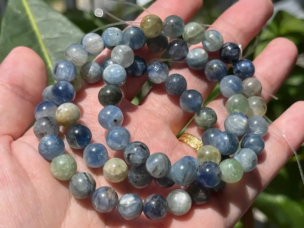 Brazil Multicolor Kyanite Bracelet 8-9mm A Grade 100% Natural Crystal Gemstone - JING WEN CRYSTAL