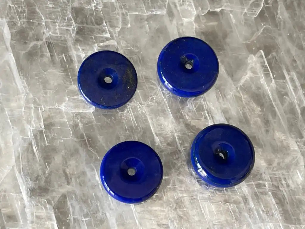 Afghanistan Blue Lapis Lazuli Donut Pendant A Grade 100% Natural Crystal Gemstone - JING WEN CRYSTAL