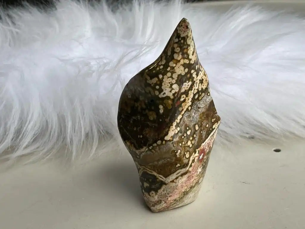 Madagascar Ocean Jasper Flame Shape A Grade 100% Natural Crystal Gemstone - JING WEN CRYSTAL