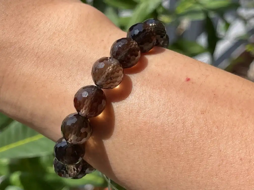 Brazil Smoky Quartz Bracelet A Grade 100% Natural Crystal Gemstone - JING WEN CRYSTAL