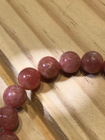 Argentina Rhodochrosite 8-9mm Bracelet A Grade 100% Natural Crystal Gemstone