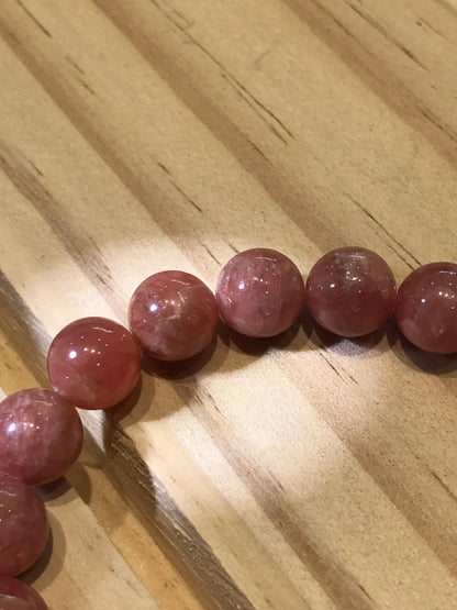 Argentina Rhodochrosite 8-9mm Bracelet A Grade 100% Natural Crystal Gemstone