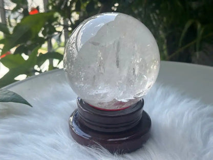 Brazil Clear Quartz Sphere Ball 100% Natural Crystal Gemstone - JING WEN CRYSTAL