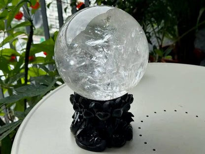 Brazil Clear Quartz Sphere Ball 100% Natural Crystal Gemstone - JING WEN CRYSTAL