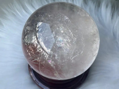 Brazil Clear Quartz Sphere Ball 100% Natural Crystal Gemstone - JING WEN CRYSTAL