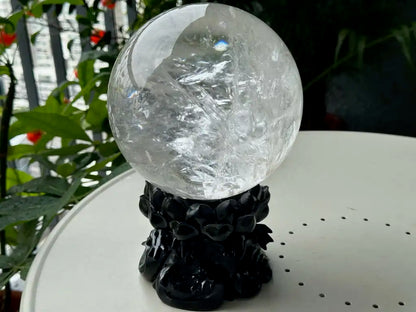 Brazil Clear Quartz Sphere Ball 100% Natural Crystal Gemstone - JING WEN CRYSTAL