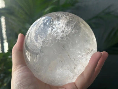 Brazil Clear Quartz Sphere Ball 100% Natural Crystal Gemstone - JING WEN CRYSTAL