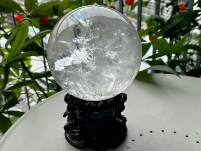 Brazil Clear Quartz Sphere Ball 100% Natural Crystal Gemstone - JING WEN CRYSTAL