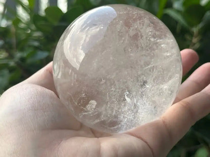 Brazil Clear Quartz Sphere Ball 100% Natural Crystal Gemstone - JING WEN CRYSTAL