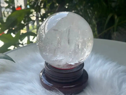 Brazil Clear Quartz Sphere Ball 100% Natural Crystal Gemstone - JING WEN CRYSTAL