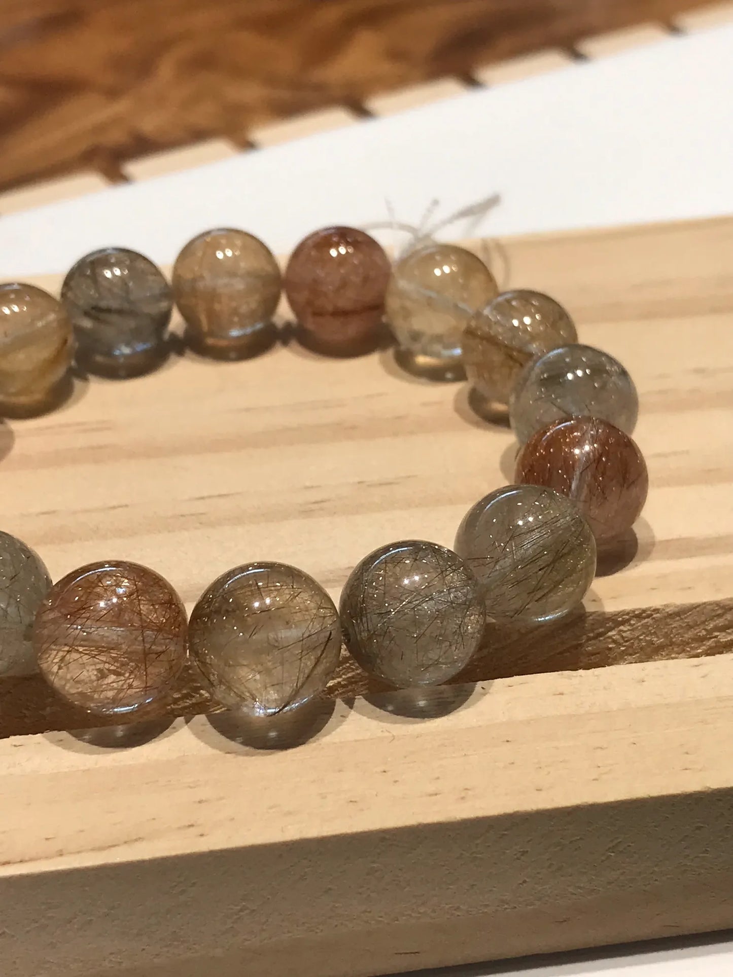 Brazil Mix Season Old Rutile Quartz Bracelet A Grade 100% Natural Crystal Gemstone