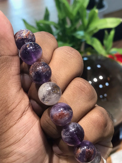 Brazil Amethyst Phantom Quartz Bracelet A Grade 100% Natural Crystal Gemstone