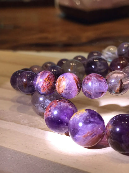 Brazil Amethyst Phantom Quartz Bracelet A Grade 100% Natural Crystal Gemstone