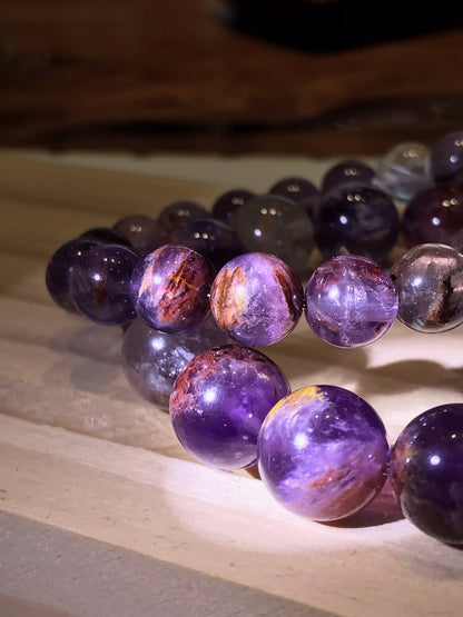Brazil Amethyst Phantom Quartz Bracelet A Grade 100% Natural Crystal Gemstone