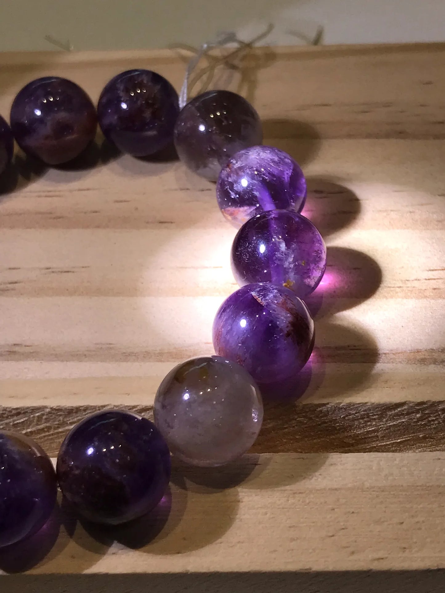 Brazil Amethyst Phantom Quartz Bracelet A Grade 100% Natural Crystal Gemstone