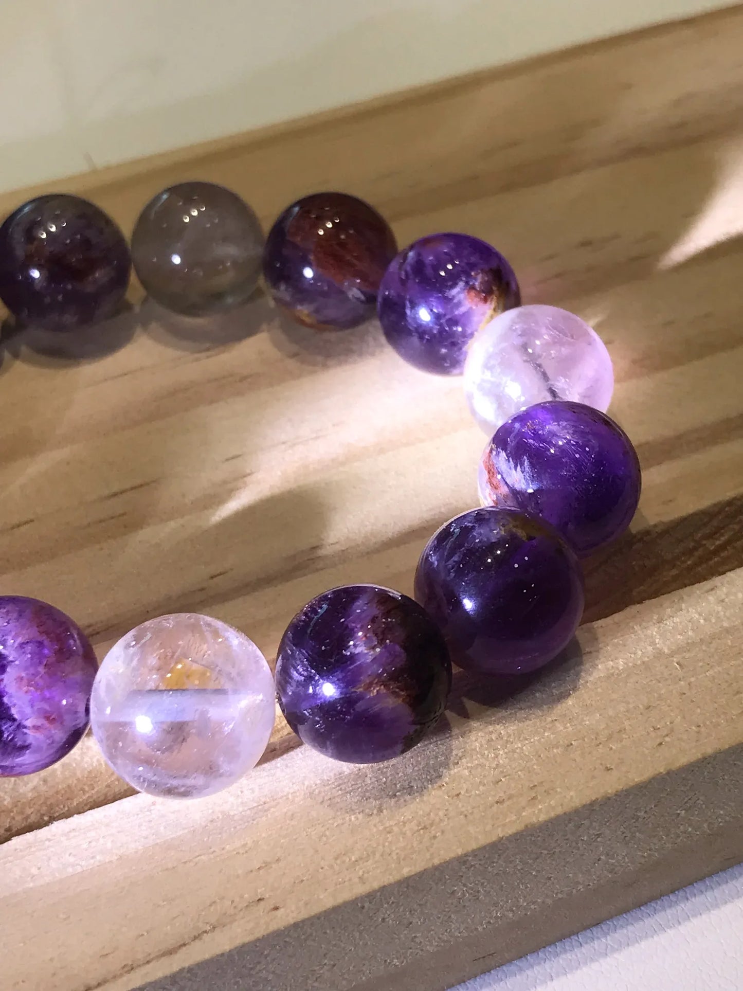 Brazil Amethyst Phantom Quartz Bracelet A Grade 100% Natural Crystal Gemstone