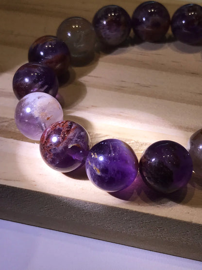 Brazil Amethyst Phantom Quartz Bracelet A Grade 100% Natural Crystal Gemstone