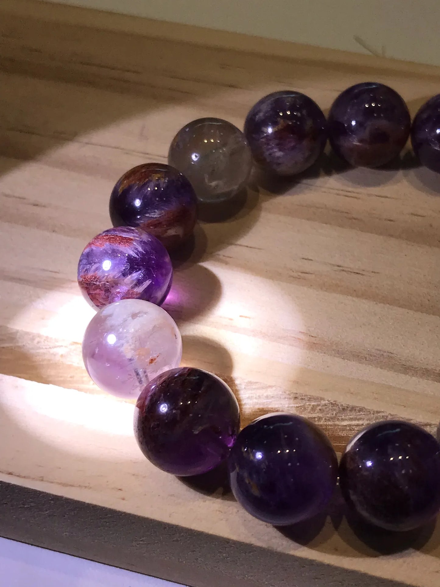 Brazil Amethyst Phantom Quartz Bracelet A Grade 100% Natural Crystal Gemstone