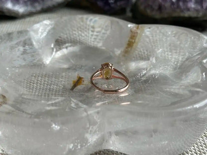 Madagascar Yellow Citrine Adjustable Ring A Grade in Silver 925 with Rose Gold Plated 100% Natural Crystal Gemstone - JING WEN CRYSTAL