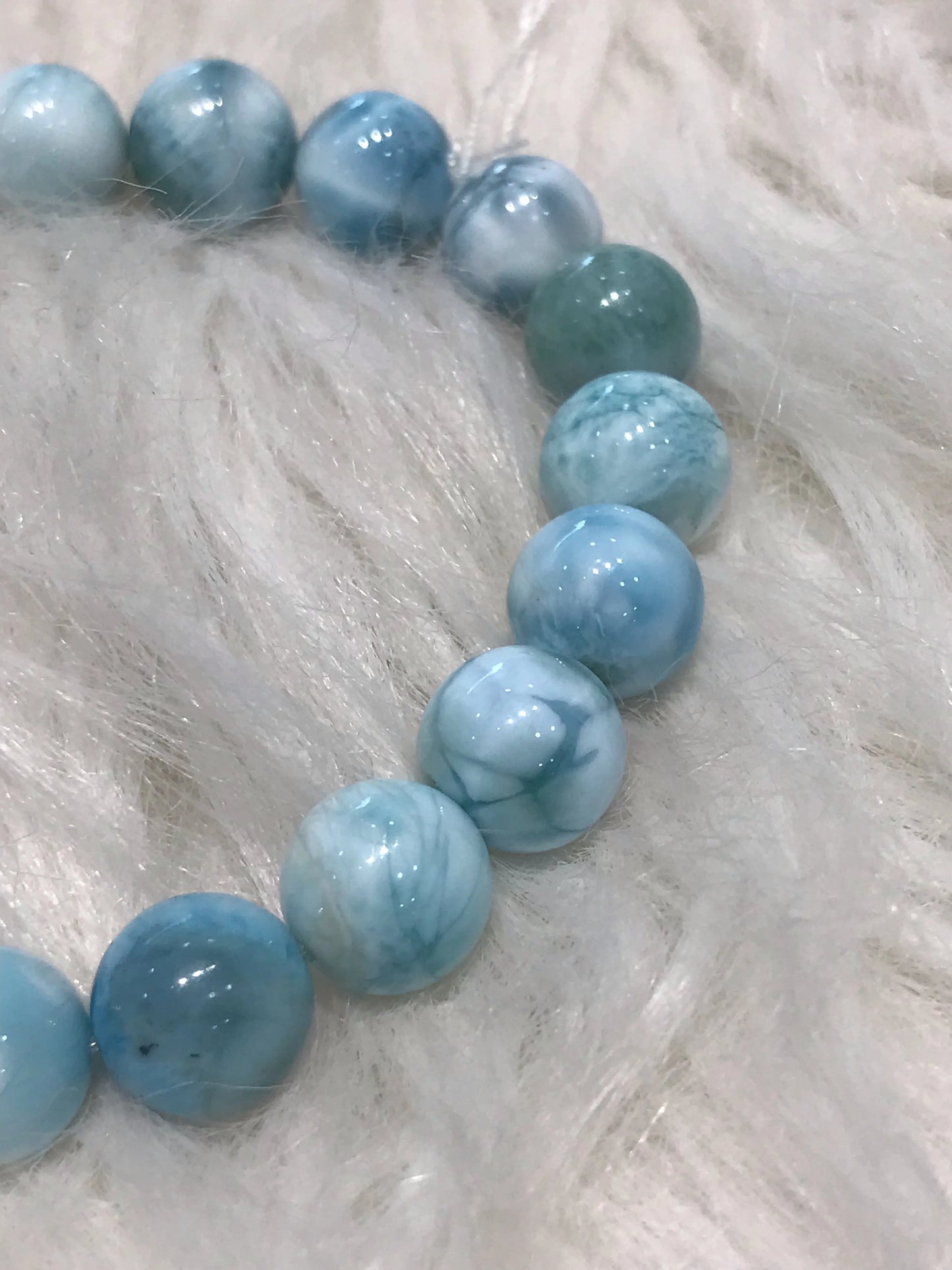 Dominican Republic Larimar Bracelet A Grade 100% Natural Crystal Gemstone