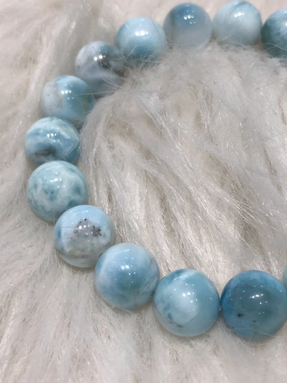Dominican Republic Larimar Bracelet A Grade 100% Natural Crystal Gemstone