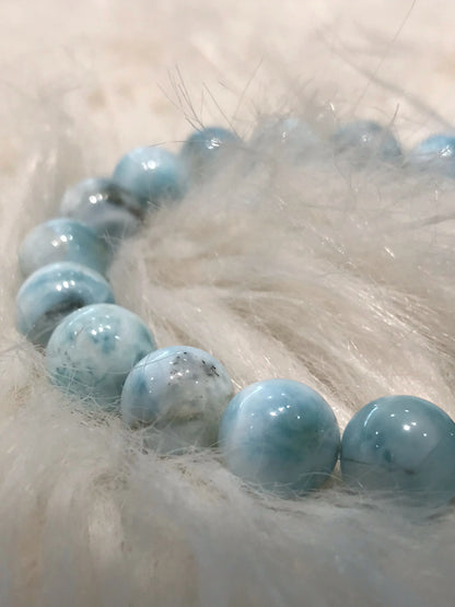 Dominican Republic Larimar Bracelet A Grade 100% Natural Crystal Gemstone