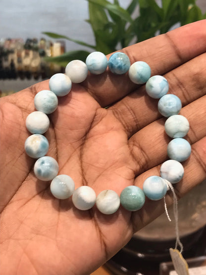 Dominican Republic Larimar Bracelet A Grade 100% Natural Crystal Gemstone