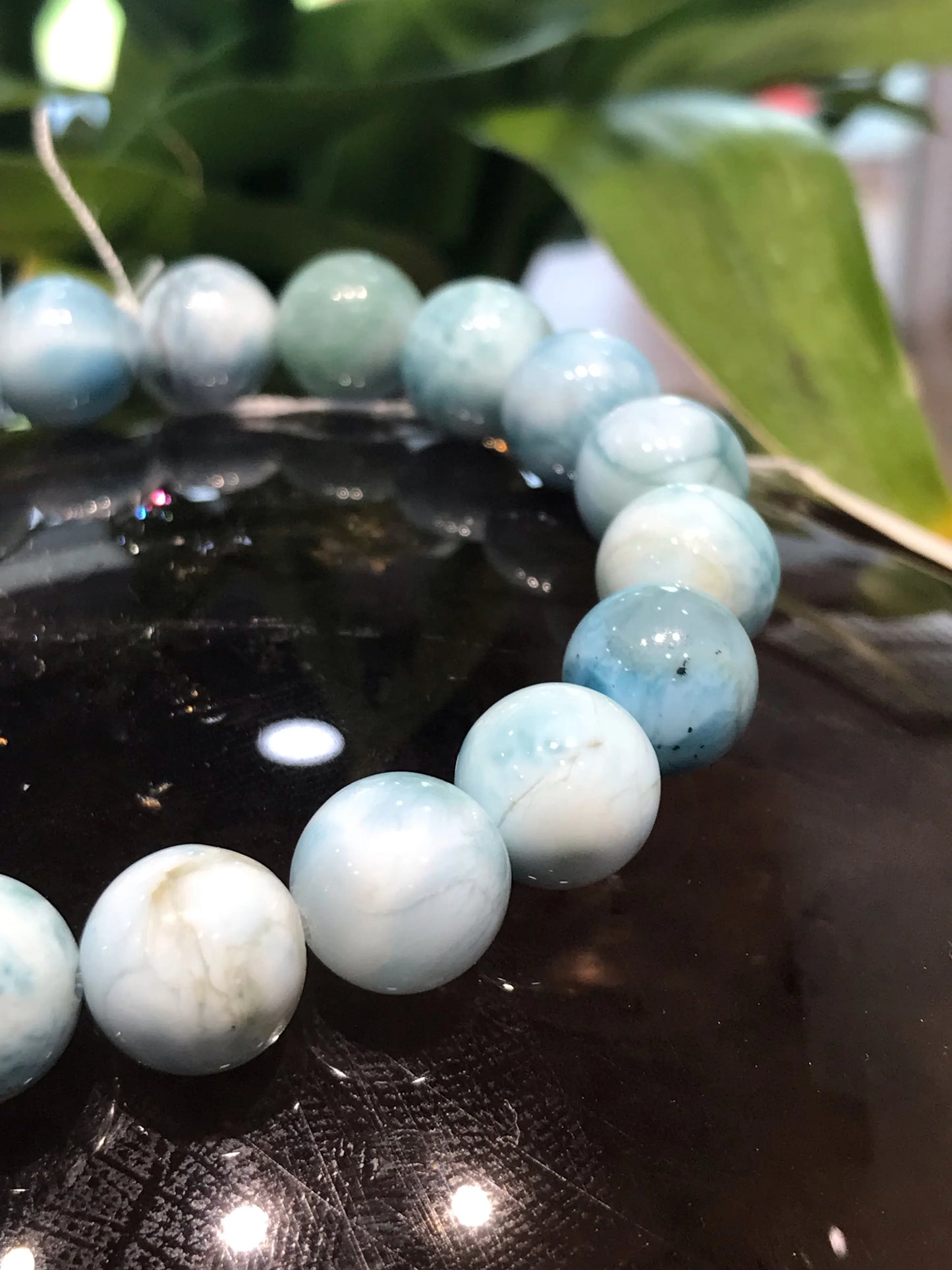 Dominican Republic Larimar Bracelet A Grade 100% Natural Crystal Gemstone