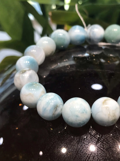 Dominican Republic Larimar Bracelet A Grade 100% Natural Crystal Gemstone