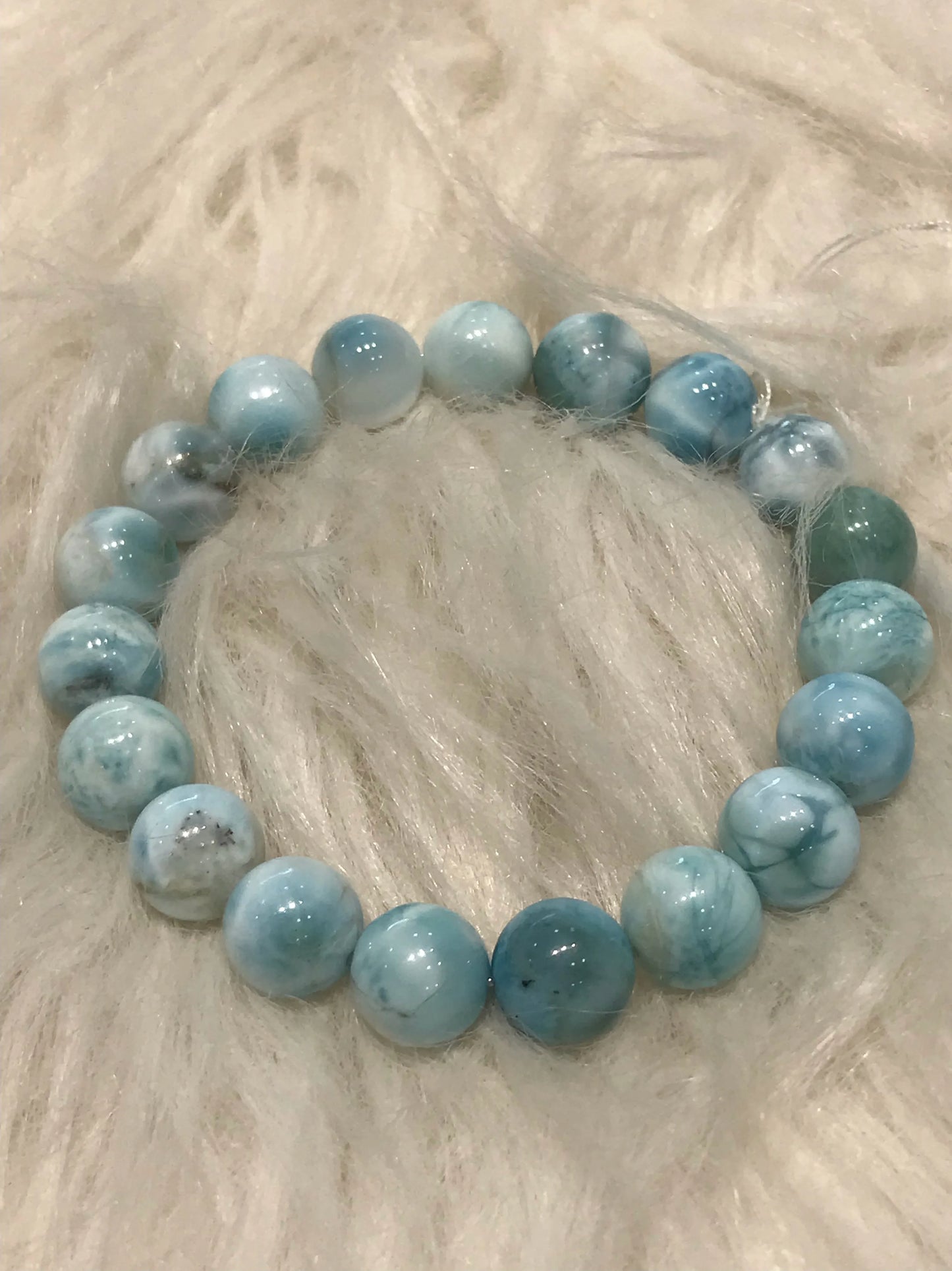 Dominican Republic Larimar Bracelet A Grade 100% Natural Crystal Gemstone