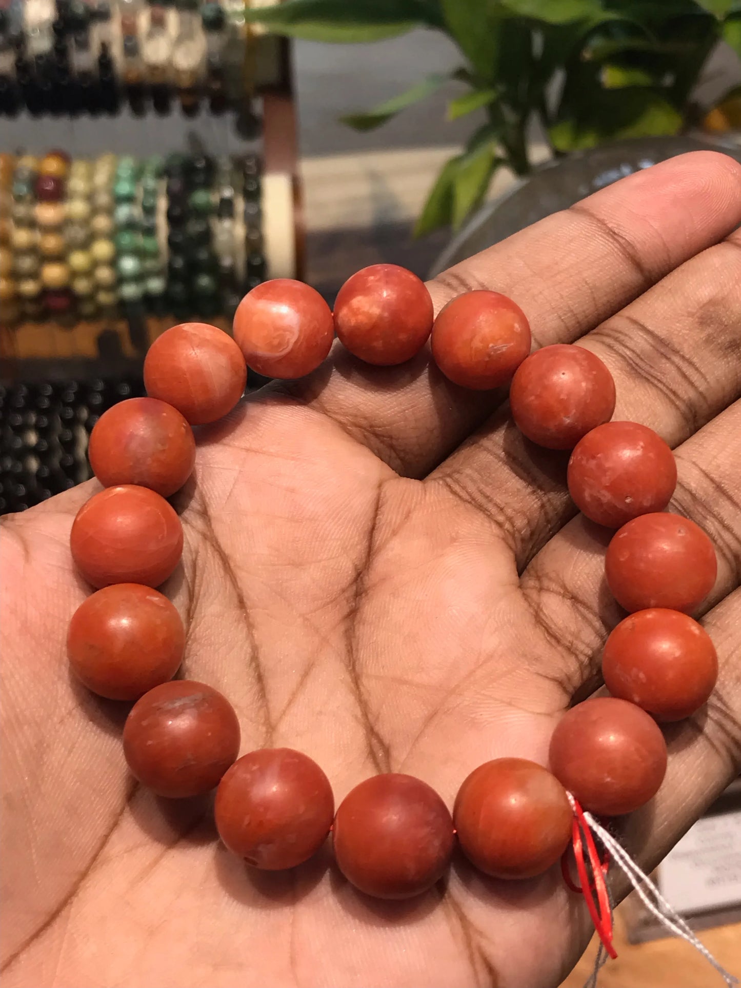 India Rare Old Mine Natural Red Agate Bracelet A Grade 100% Natural Crystal Gemstone