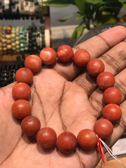 India Rare Old Mine Natural Red Agate Bracelet A Grade 100% Natural Crystal Gemstone
