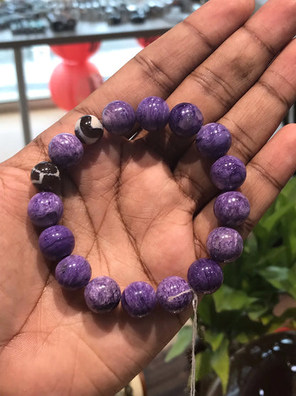 Russia Charoite Bracelet A Grade 100% Natural Crystal Gemstone