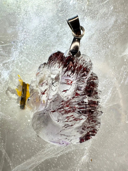 Brazil Super Seven Nine Tail Fox Pendant High A Grade 100% Natural Crystal Gemstone - JING WEN CRYSTAL