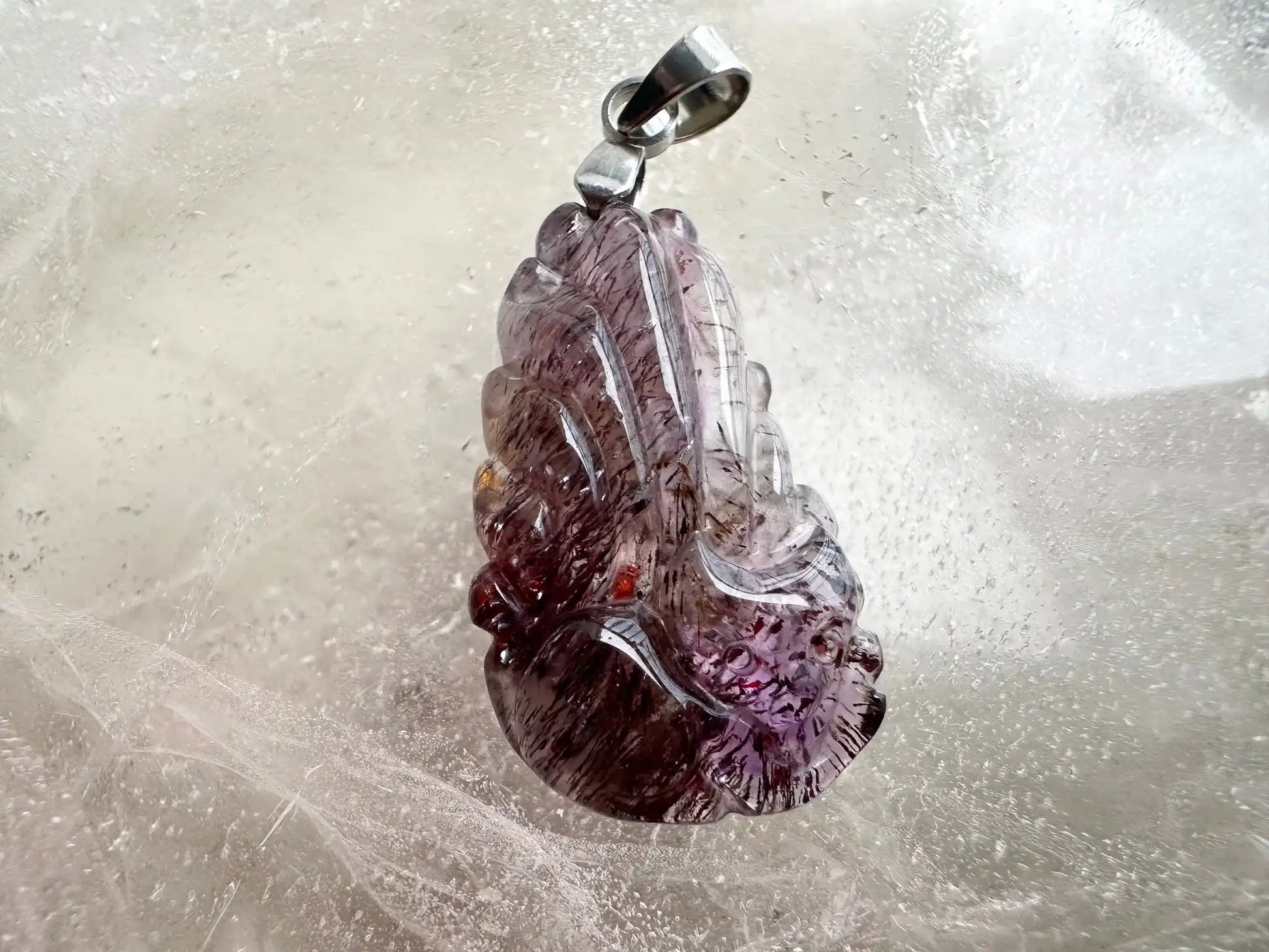 Brazil Super Seven Nine Tail Fox Pendant High A Grade 100% Natural Crystal Gemstone - JING WEN CRYSTAL