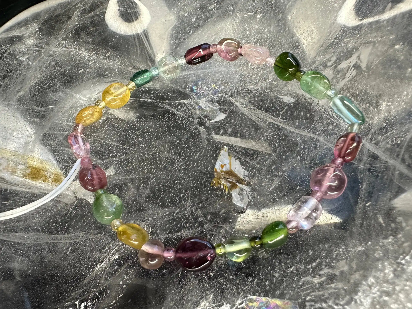 Brazil Tourmaline Old Mine Freeform Small Bead Bracelet A Grade 100% Natural Crystal Gemstone