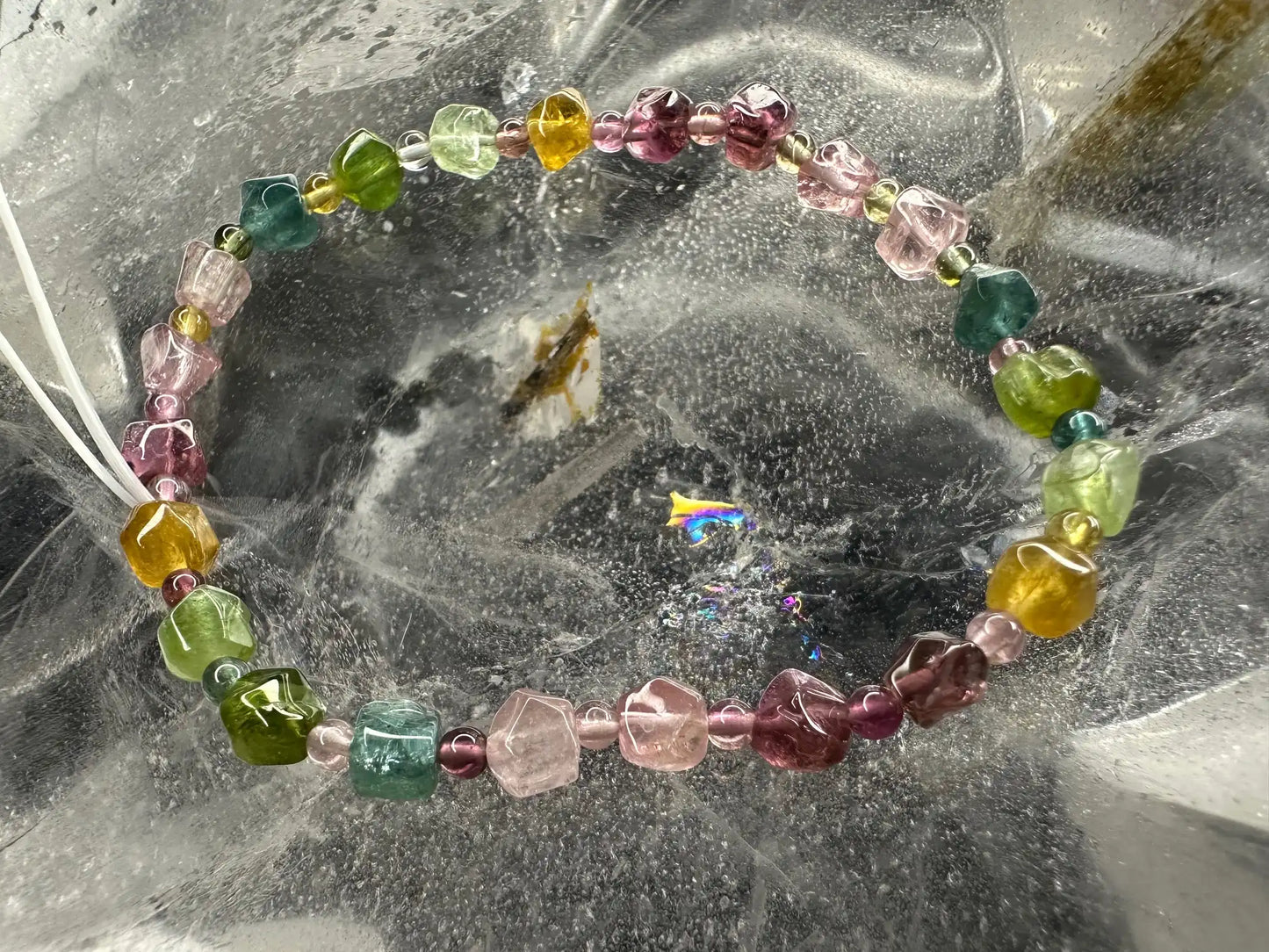 Brazil Tourmaline Old Mine Freeform Small Bead Bracelet A Grade 100% Natural Crystal Gemstone