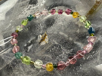 Brazil Tourmaline Old Mine Freeform Small Bead Bracelet A Grade 100% Natural Crystal Gemstone