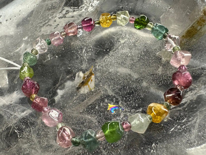 Brazil Tourmaline Old Mine Freeform Small Bead Bracelet A Grade 100% Natural Crystal Gemstone