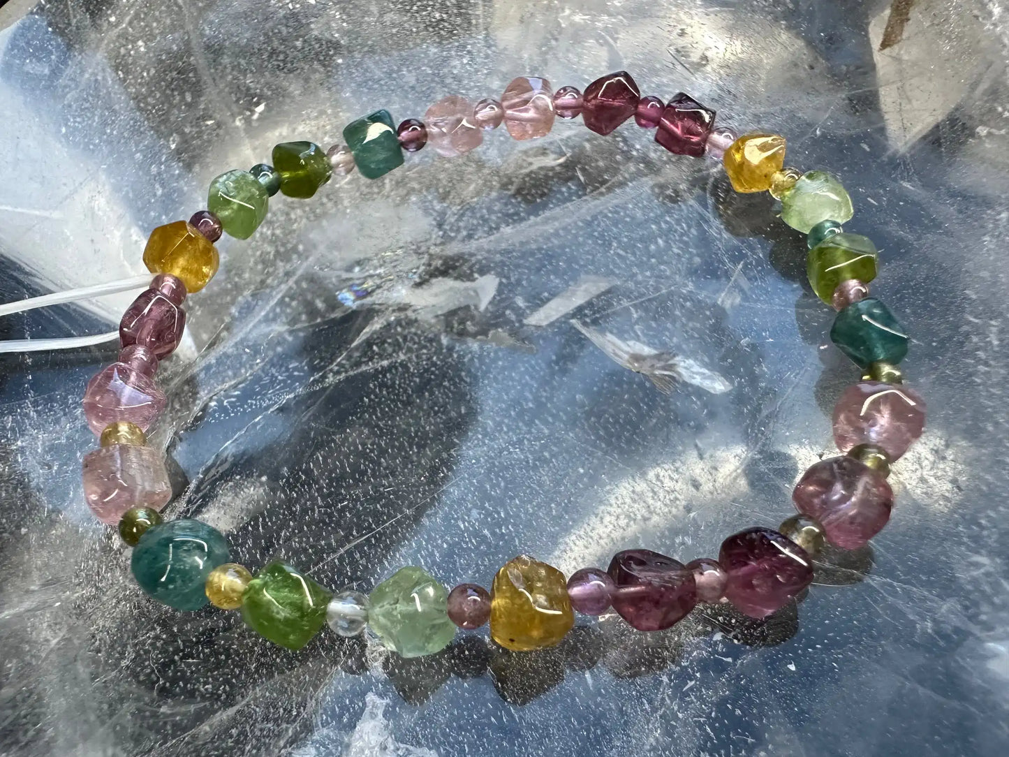 Brazil Tourmaline Old Mine Freeform Small Bead Bracelet A Grade 100% Natural Crystal Gemstone