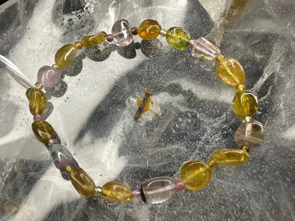 Brazil Tourmaline Old Mine Freeform Small Bead Bracelet A Grade 100% Natural Crystal Gemstone