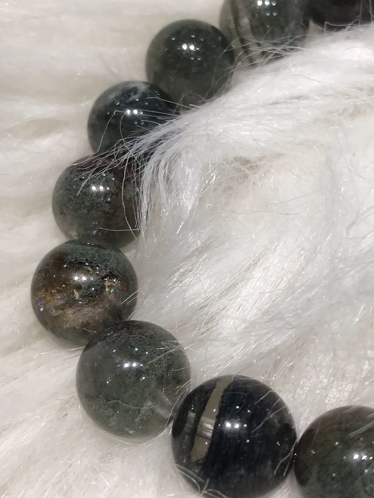 USA Green Phantom Quartz Bracelet A Grade 100% Natural Crystal Gemstone